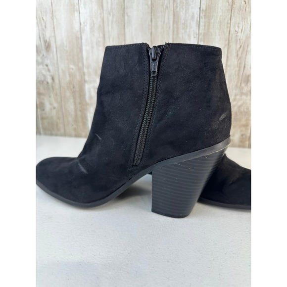 Banana Republic Womens Boots Size 8 Black Suede Side Zipper Slip On Ankle Bootie - Picture 6 of 12